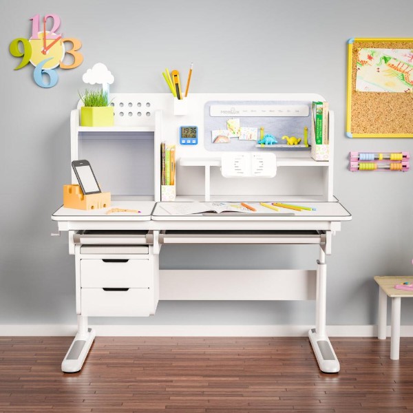 Фото - Парта школьная Mealux Winnipeg Multicolor Plus WG Grey (BD-630 WG с тумбой)